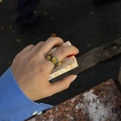 Gilded Peach Blossom Ring