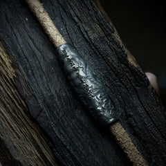 Silver Dzi Bead with Dragon Coil