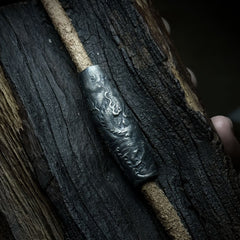 Silver Dzi Bead with Dragon Coil