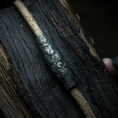 Silver Dzi Bead with Dragon Coil